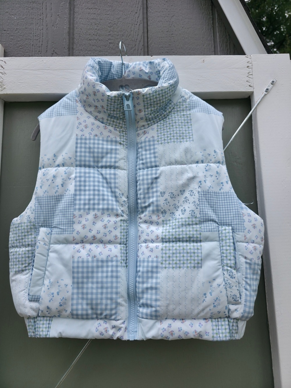 Ashley Light Blue Patch Quilted Vest NWT #JAC14 - Picture 3 of 12